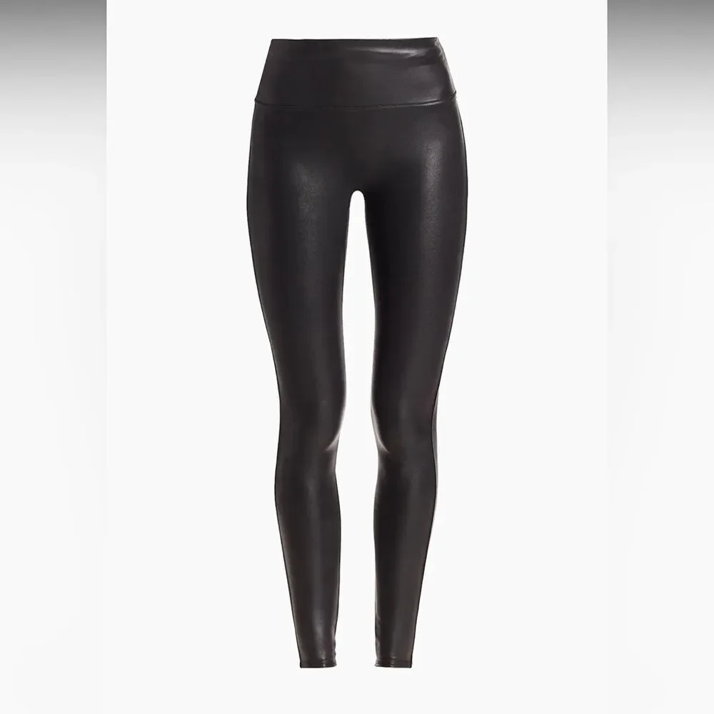 Spanx NWT Faux Leather Leggings Black Medium